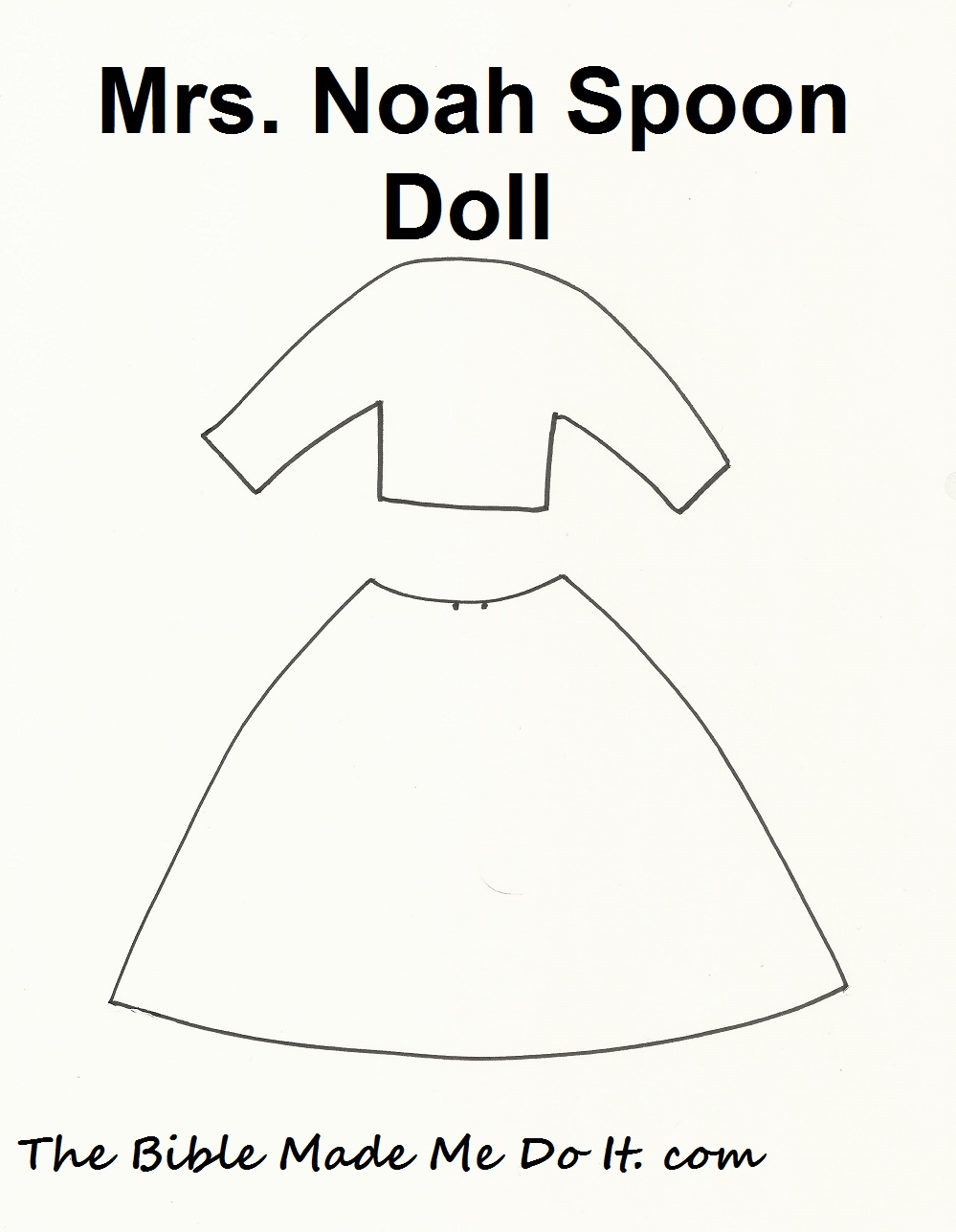 MRS. NOAH AFTER THE FLOOD—spoon doll in pinkchecked dress The Bible